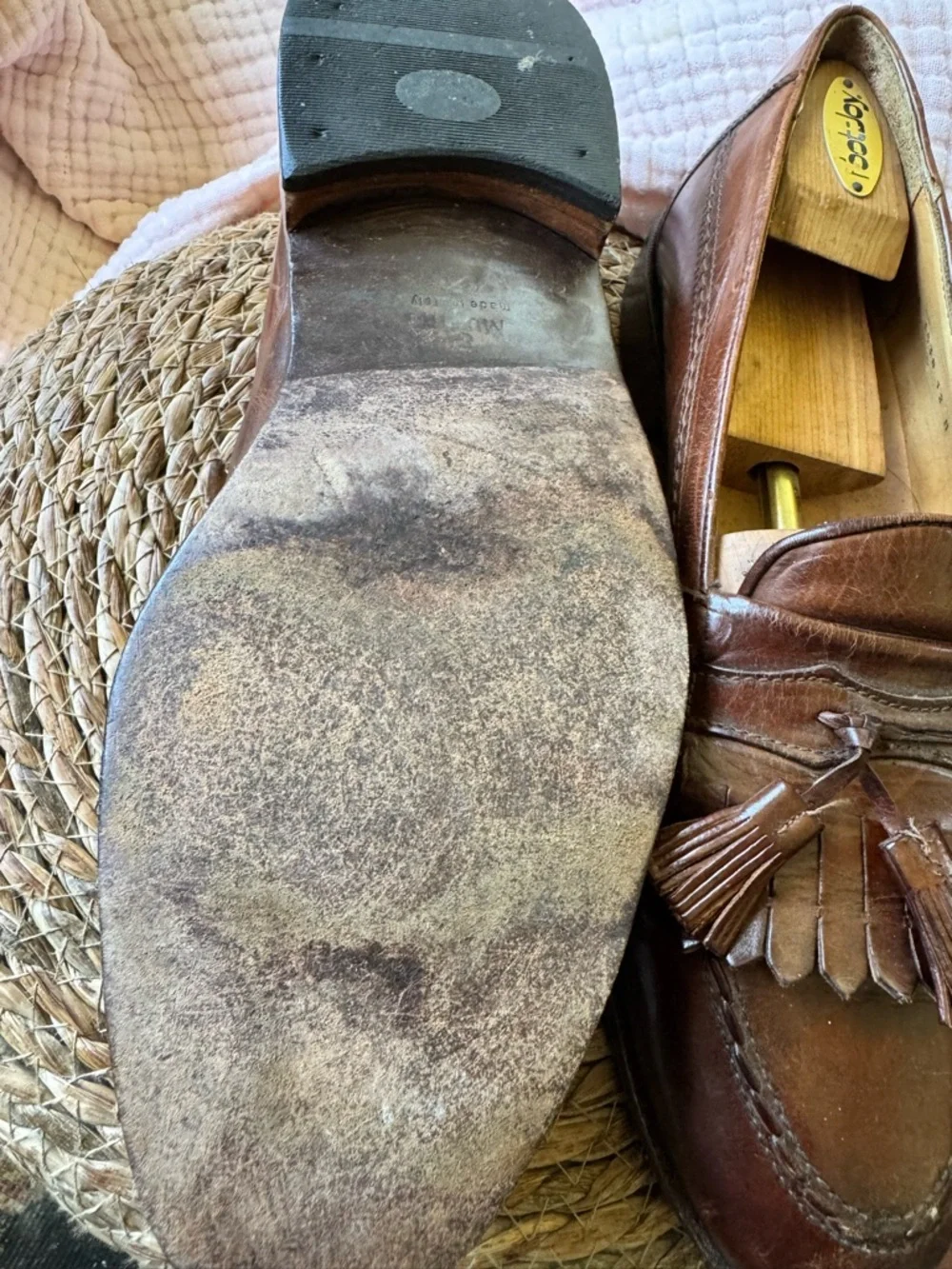 Amazing vintage FootJoy Brown Leather Tassel Kiltie Loafers - Men's Italian - Picture 5 of 9